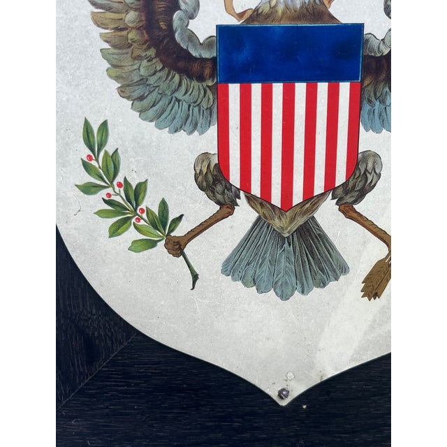 American Rare Antique Lithographed Tin Great Seal of the United States C 1890s For Sale - Image 3 of 5