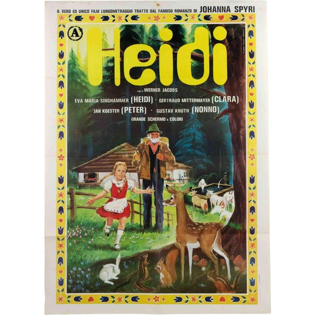 Paper Vintage Italian Heidi Film Poster, 1950s For Sale - Image 7 of 7