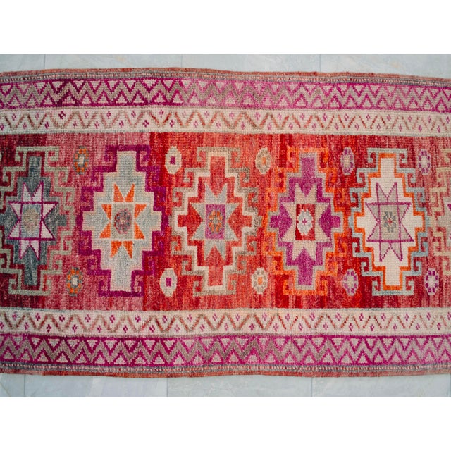 Hand-Knotted Kurdish Runner Rug . Tribal Long Runner Rug - 2′10″ × 14′5″ For Sale - Image 10 of 14