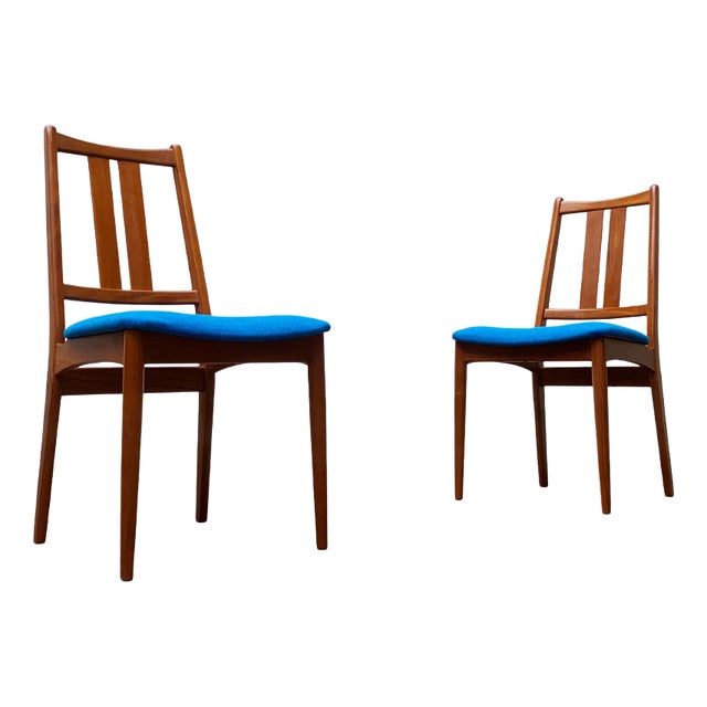 Set of Mid-Century Danish Teak Chairs with New Kvadrat Hallingdal Cushions, 1960s For Sale