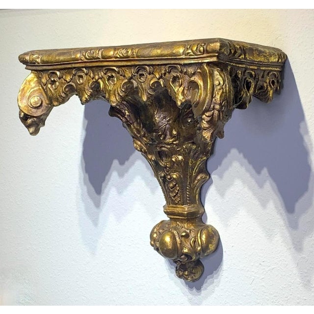Large Renaissance Revival Ornate Gilt Wall Shelf / Corbel | Chairish