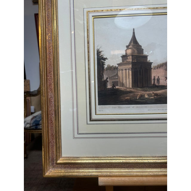 Mayer, Luigi "Tomb of Absalom in Jerusalem, 1831" With Gold Frame For Sale - Image 4 of 6