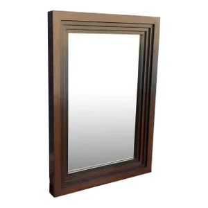 Modern Mirror With Walnut Finish
