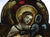 Late 19th Century quatrefoil stained glass angel with anchor. Circa 1880. Excellent composition, in original unrestored...