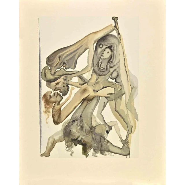 Modern Salvador Dali, The Divine Comedy: The Rebellious Souls, Woodcut Print, 1963 For Sale - Image 3 of 3