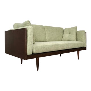1960’s Mid-Century Modern Walnut Case Daybed Loveseat For Sale