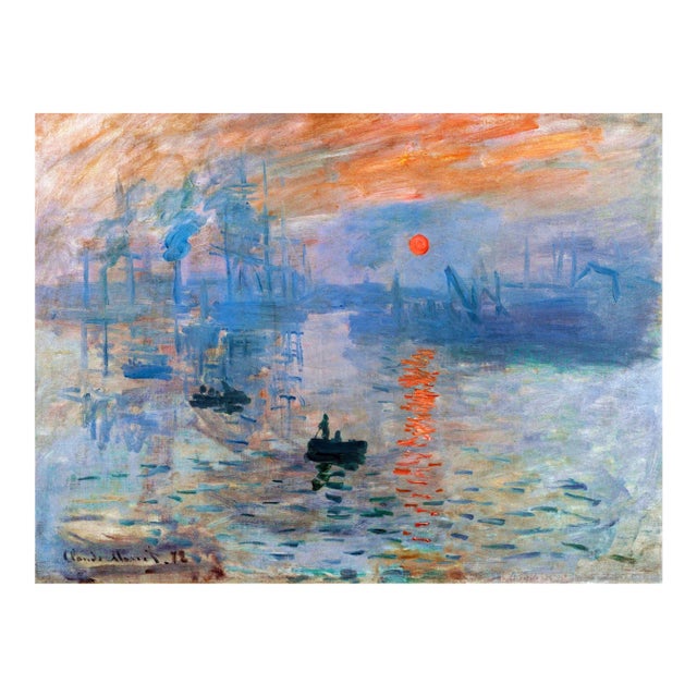 Impression, Sunrise by Claude Monet, Vintage Art Print Reproduction, 24" × 18" For Sale