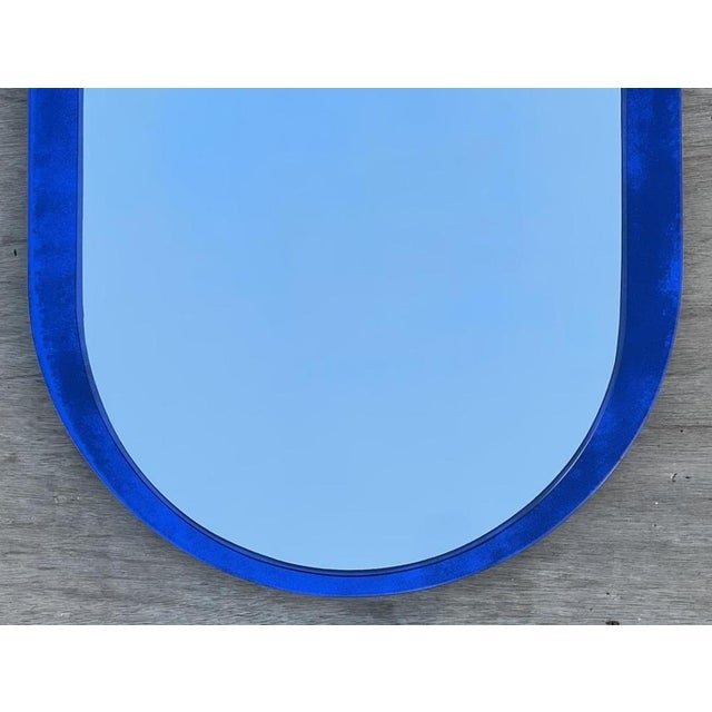 Mid-Century Modern Cobalt Blue Wall Mirror from Veca, Italy For Sale - Image 3 of 15