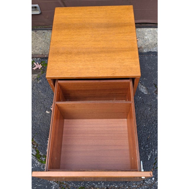 Mid 20th Century Mid 20th Century Danish Modern Teak Two-Drawer Filing Cabinet For Sale - Image 5 of 13