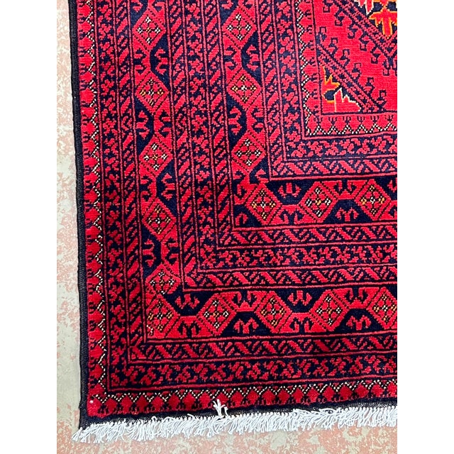 Textile Afghan Turkmen Waziri Wool Rug 6’4” X 9’9” For Sale - Image 7 of 7