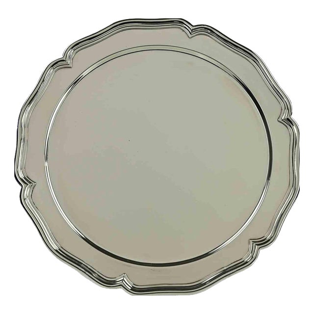 Vintage Silver Plated Serving Plate, 1970s For Sale