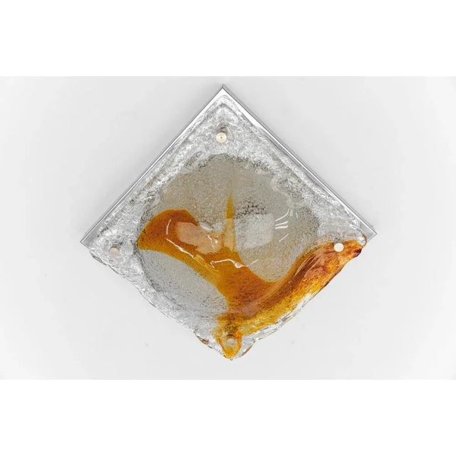 Orange Orange Murano Glass Flush Mount Sconce, Italy, 1960s For Sale - Image 8 of 11
