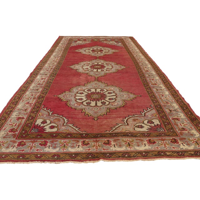 Jacobean Vintage Turkish Oushak Rug, 04'11 X 10'08 For Sale - Image 3 of 10