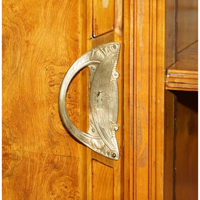 Wood French Art Nouveau Burr Walnut Bookcase by Leon Jallot For Sale - Image 7 of 18