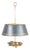 Brass Bouillotte Candle Lamp with Green Tole Shade and Paw Feet, 1950s For Sale