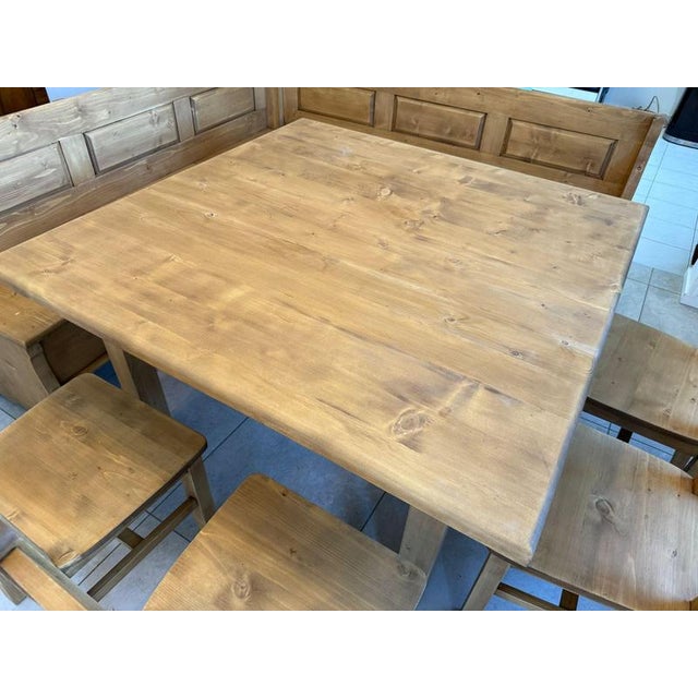 Farmhouse-Style Corner Bench Set in Spruce, Set of 5 For Sale - Image 9 of 14