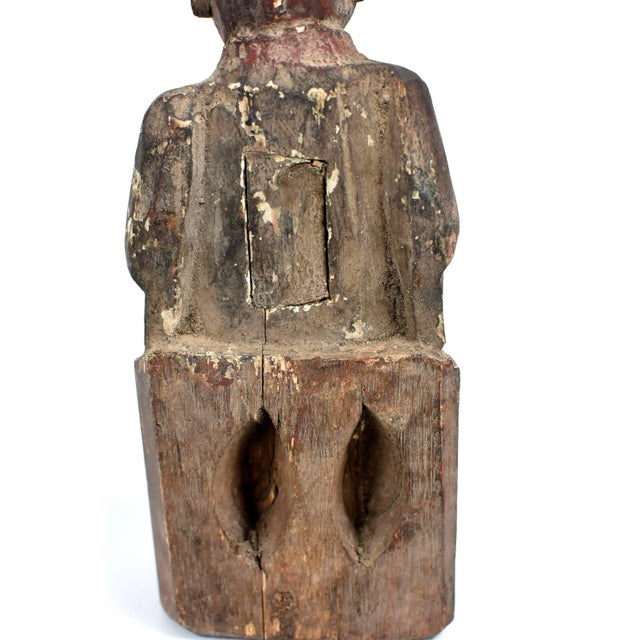 19th Century Taoist Master Wood Statue For Sale - Image 11 of 13