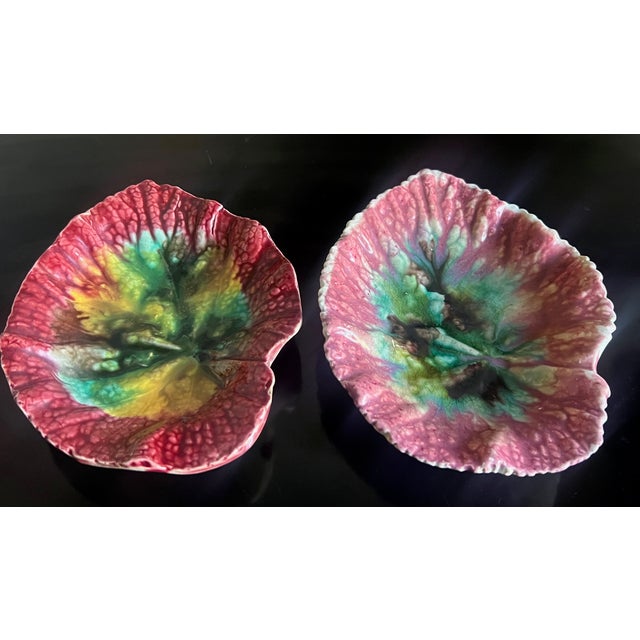 19th Century Leaf Dishes, Set of 2, C. 1880's For Sale - Image 4 of 11