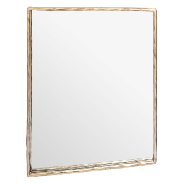 2020s Trish Small Rectangle Mirror - Brass For Sale - Image 5 of 5