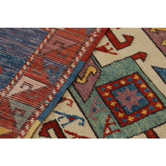 Red Vintage Turkish Tribal Rug in Red and Blue With Medallions | Rug & Kilim For Sale - Image 8 of 8