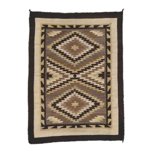 Late 20th Century Vintage Two Grey Hills Navajo Style Rug, 02'06 X 03'05