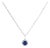 10K White Gold Blue Sapphire and 1/10 Cttw Diamond Accent Halo Pendant Necklace For Sale