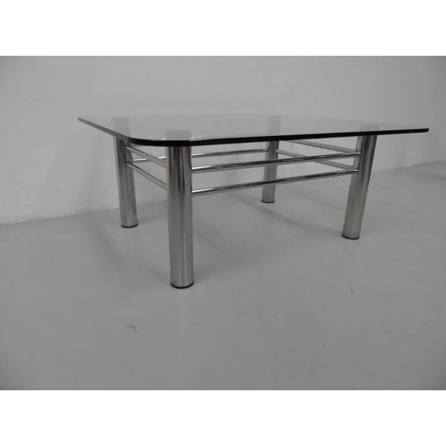 Vintage Chrome with Glass Coffee Table, 1970s For Sale - Image 3 of 7