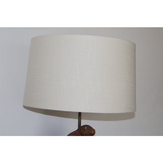 Vintage 1970s Carved Wood Indian Cobra Lamp For Sale - Image 11 of 18