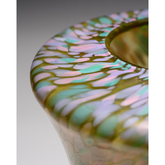 Austro-Bohemian Jugendstil Iridescent Art Glass Vase, 1890s For Sale - Image 9 of 14