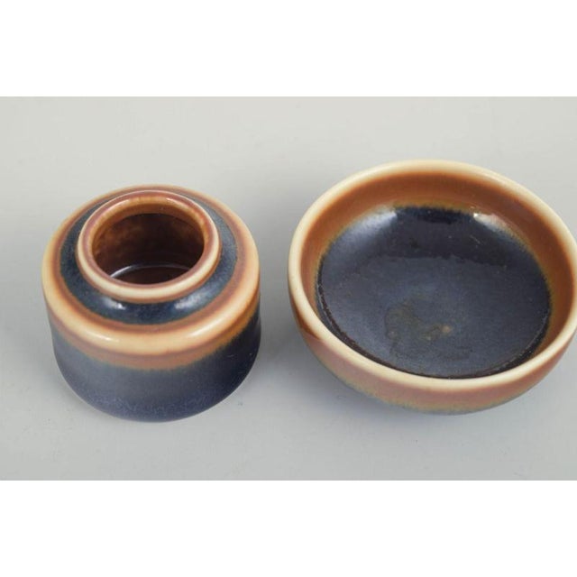 Vintage Stoneware Vase and Bowl by Carl-Harry Stålhane for Rörstrand, Set of 2 For Sale - Image 3 of 5