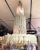 White Mid 20th Century Alabaster Cascade Form Beaded Chandelier For Sale - Image 8 of 9