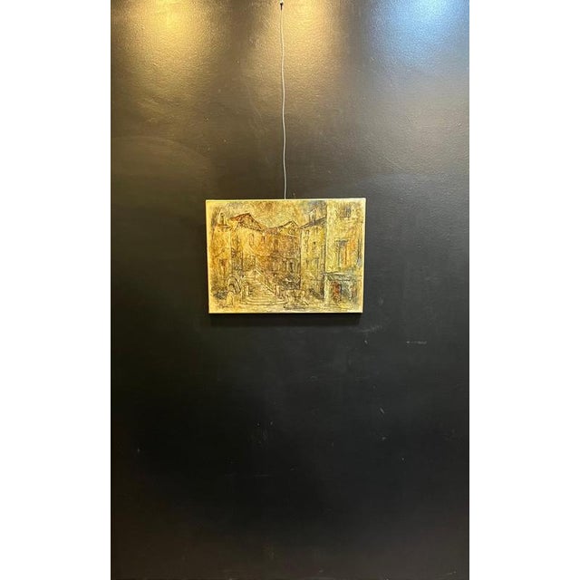 Cream Vivaldo Martini, City Facades, Oil on Canvas, 1963 For Sale - Image 8 of 10