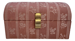 Vintage Pink Floral Neiman Marcus Jewelry Box 1970s