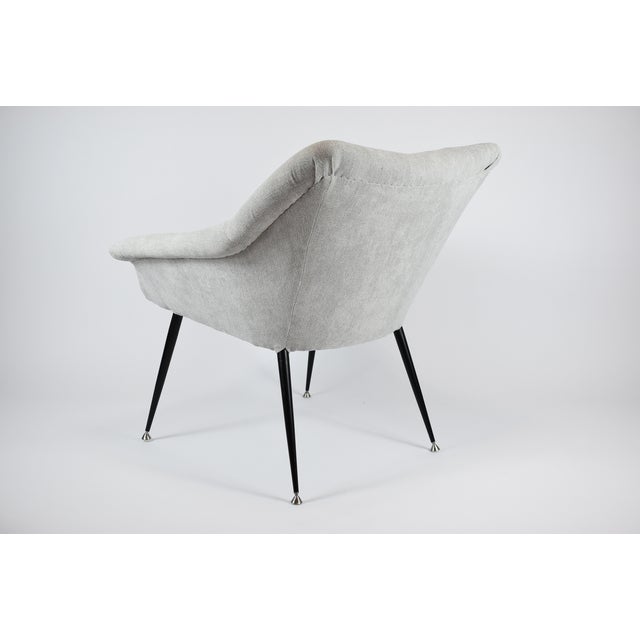 1960s Vintage German Armchair Shell in Grey Fabric, 1960s For Sale - Image 5 of 8