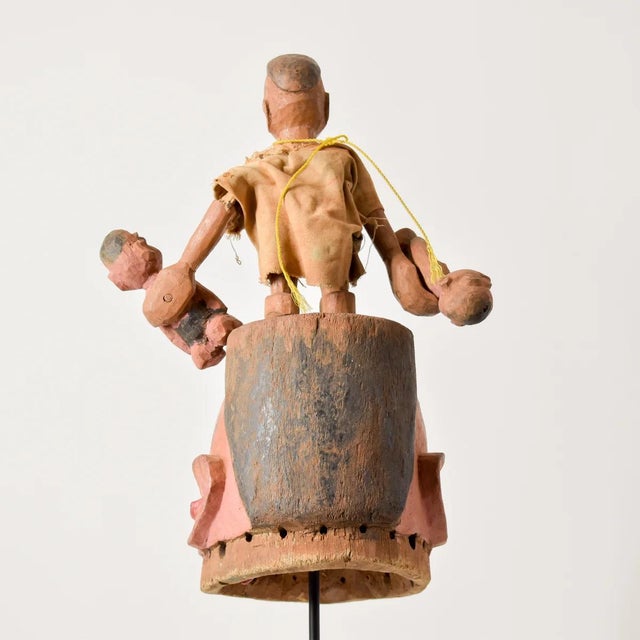Salmon Early 20th Century Yoruba Gelede Mask with Figures Nigeria For Sale - Image 8 of 12