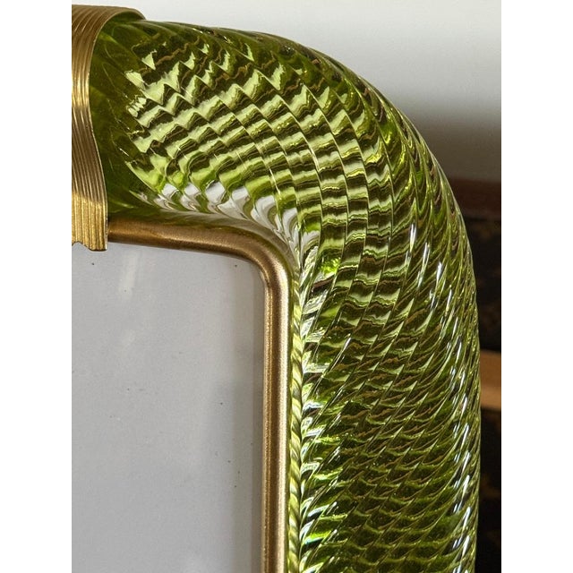 Chartreuse Yellow-Green Murano Glass Photo Frame, 2000s For Sale - Image 8 of 13