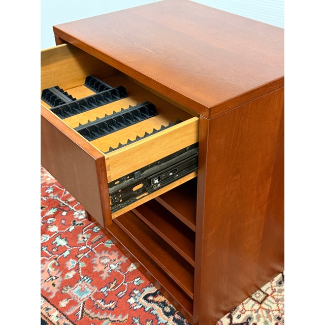 Late 20th Century Cherry Wood Media Storage Cabinet, Vintage For Sale - Image 5 of 12