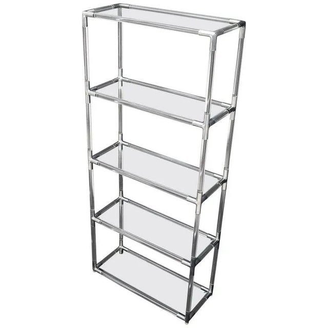 Lucite and Aluminum Mid-Century Modern 5-Tier Etagere Vitrine Shelving Unit For Sale - Image 13 of 13