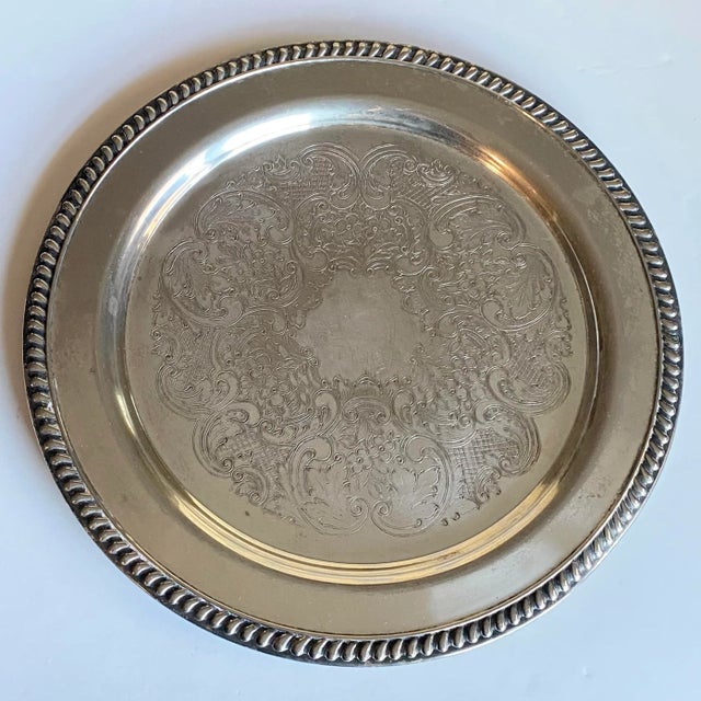 Vintage 1950s Federal Silver Co. Silver Plate Serving Tray For Sale In Chicago - Image 6 of 11