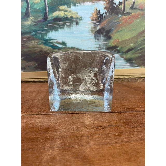 1970s Vintage Blenko Handmade Art Glass Bookend For Sale - Image 5 of 7