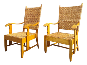Vintage Rustic Lounge Chairs, Set of 2