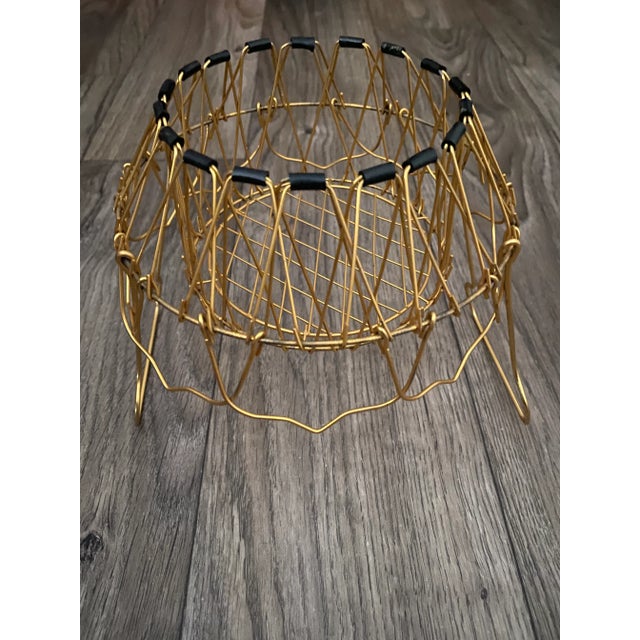 Mid 20th Century French Mid Century Gold Wire Basket For Sale In Nashville - Image 6 of 7