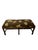 Mid 20th Century Silk Embroidered Elephant Print and Wood Frame Bench For Sale - Image 4 of 11