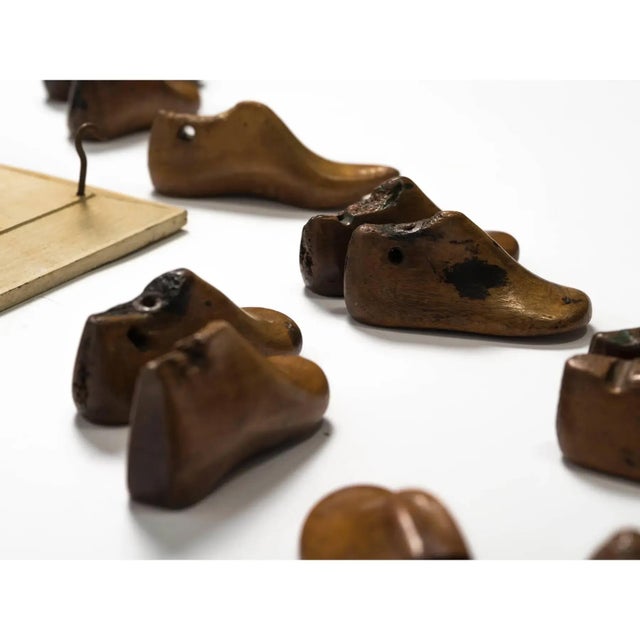 Wood Antique French Cobbler’s Wooden Children’s Shoe Molds—Set of 17. For Sale - Image 7 of 11