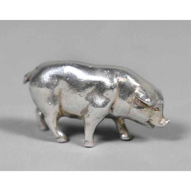 Miniature Silver Pigs & Wild Boar, 1990s, Set of 6 For Sale - Image 10 of 17