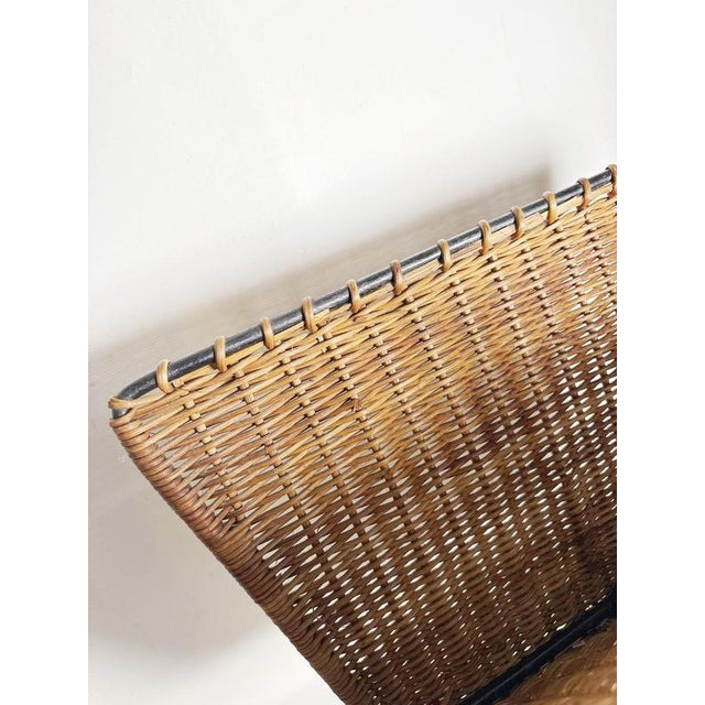 Metal Rattan, Metal and Brass Magazine Rack, France, 1950s For Sale - Image 7 of 10