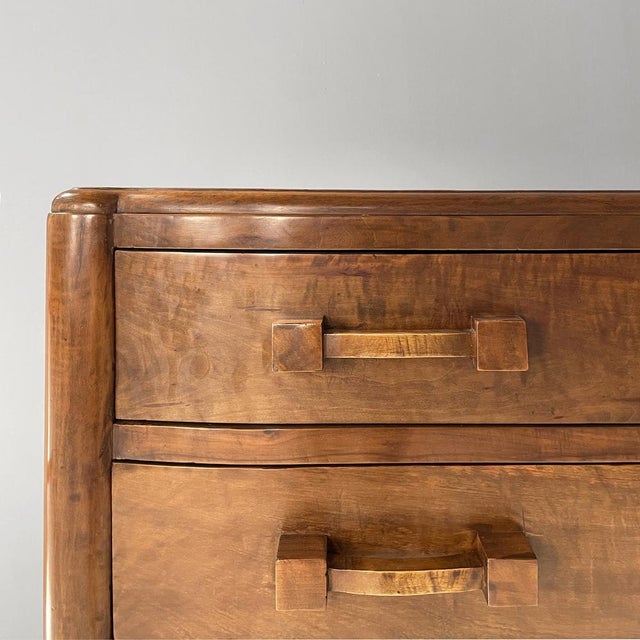 Brown Italian Art Deco Chest of Drawers in Wood, 1930s For Sale - Image 8 of 17