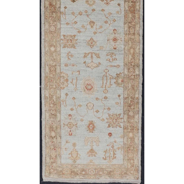 Turkish Angora Oushak Runner, rug , country of origin / type: Turkey / Oushak, circa Early-21st Century. Measures: 2'7 x...