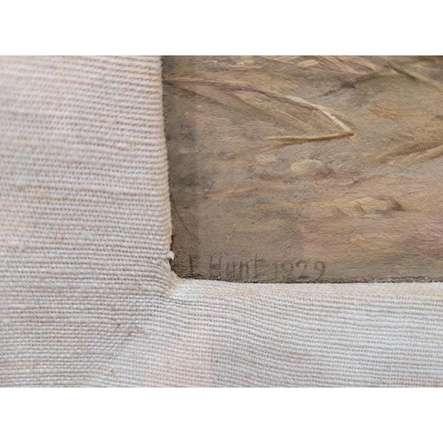 Early 20th Century Edgar Hunt Oil Painting – Two Donkeys and Pigeons in Farmyard, 1929, Framed For Sale - Image 5 of 7