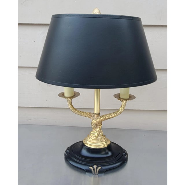 Chinoiserie Mid Century Dolphin Lamp For Sale - Image 3 of 9